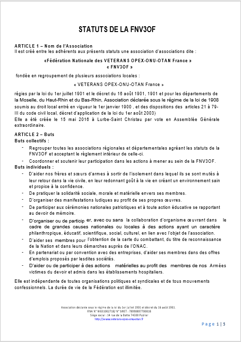 Statuts — page 1